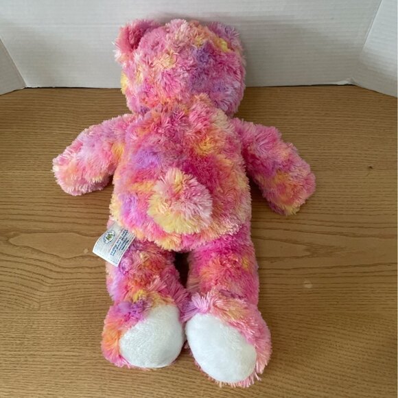 Build-A-Bear Workshop Endless Hugs Bear 17 inch Plush Pink Orange Tie-Dye Hearts - Picture 2 of 6